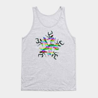 Rainbow Glitch Deer Tank Top